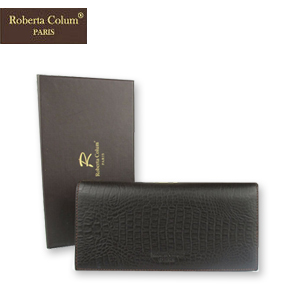 【Roberta Colum】鱷魚紋皮長夾(黑)RM-23558