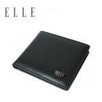 ELLE男用真皮短夾 素面基本款(EL-81614)黑